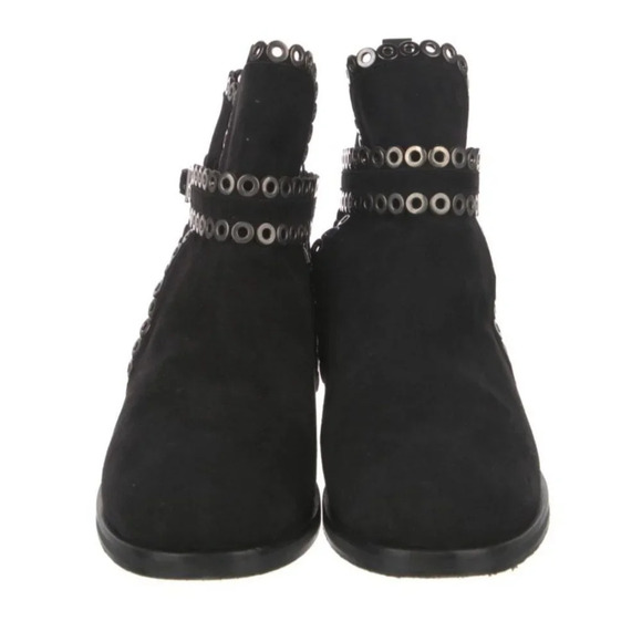 Alaia Black Suede Grommet Ankle Boots Size 39.5 - Picture 3 of 13